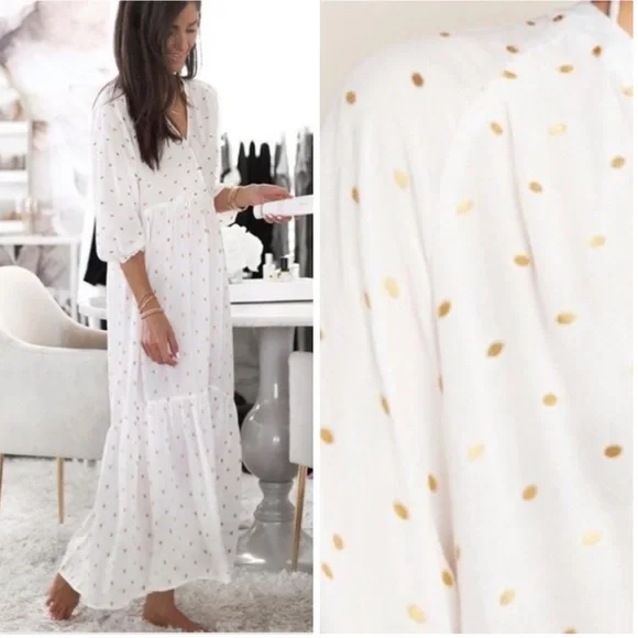 Anthropologie | Dresses | Augustine Gold Dot Tiered Dress Anthropologie Nwt  | Poshmark